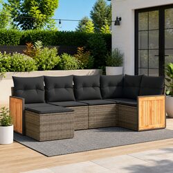 6-Piece Grey Outdoor Sofa Set: Modular and Practical