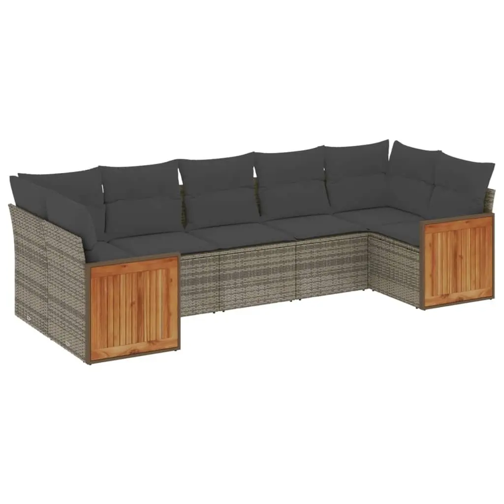 Garden Sofa Set 7 Piece Outdoor Furniture Patio Grey with Cushions Storage