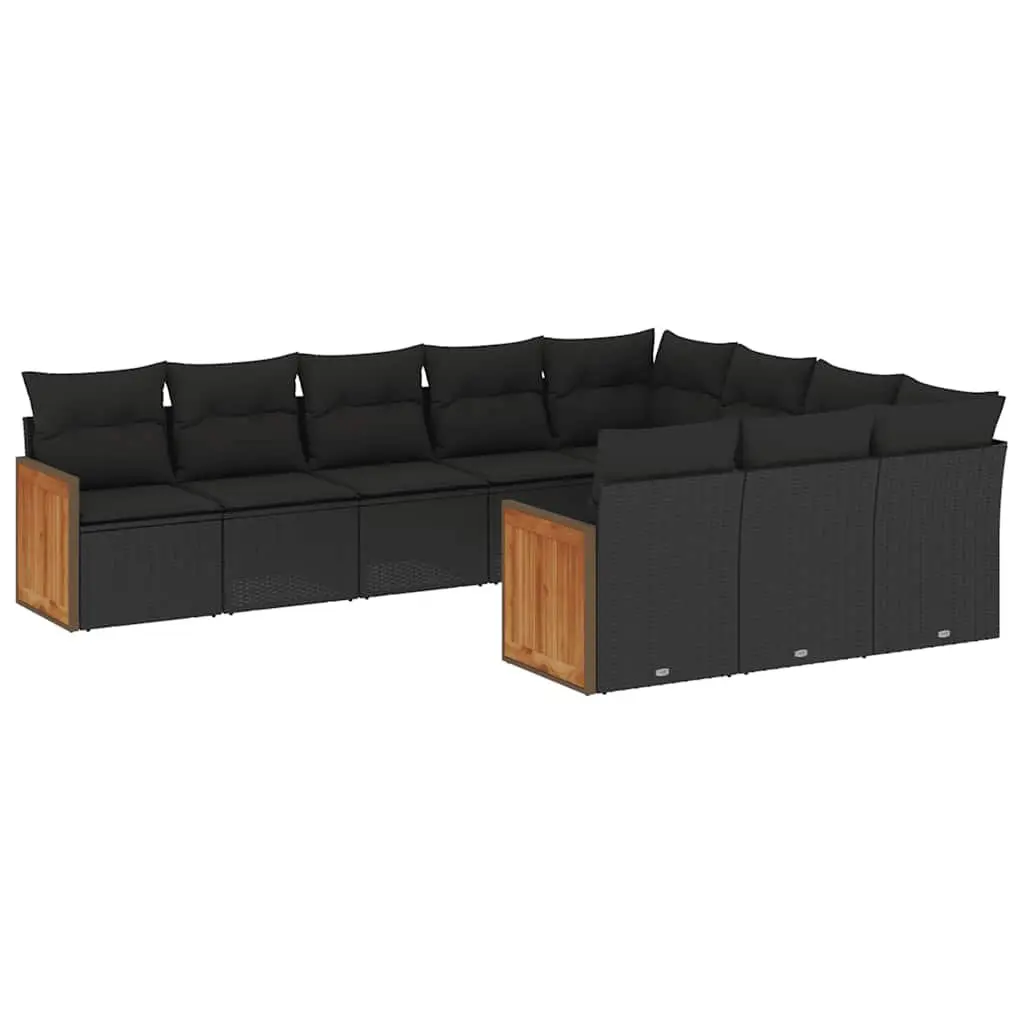 Garden Sofa Set 10 Piece Outdoor Furniture Patio Sectional Black Modular