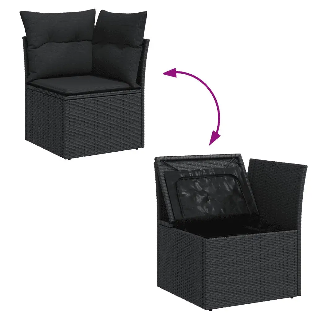 Garden Sofa Set 10 Piece Outdoor Furniture Patio Sectional Black Modular