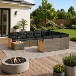 11-Piece Outdoor Sofa Set with Storage and Comfort