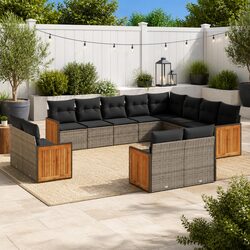 12-Piece Grey Modular Garden Sofa Set