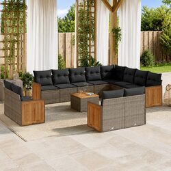 Concise 13-Piece Garden Sofa Set with Storage Function