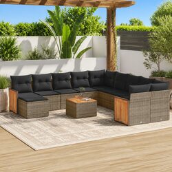 Compact 12 Piece Outdoor Garden Sofa Set in Grey