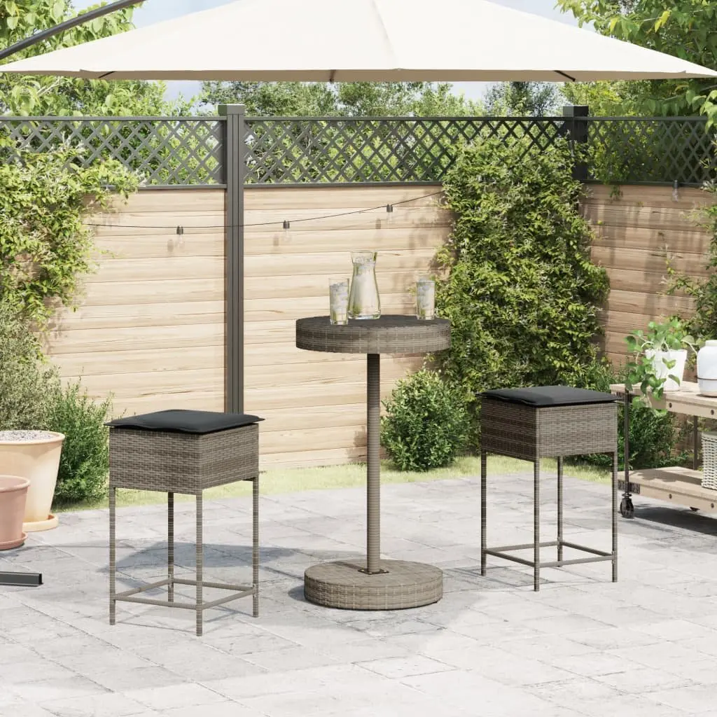 Grey Garden Bar Set with Cushions