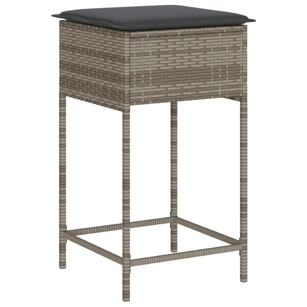 Grey Garden Bar Set with Cushions