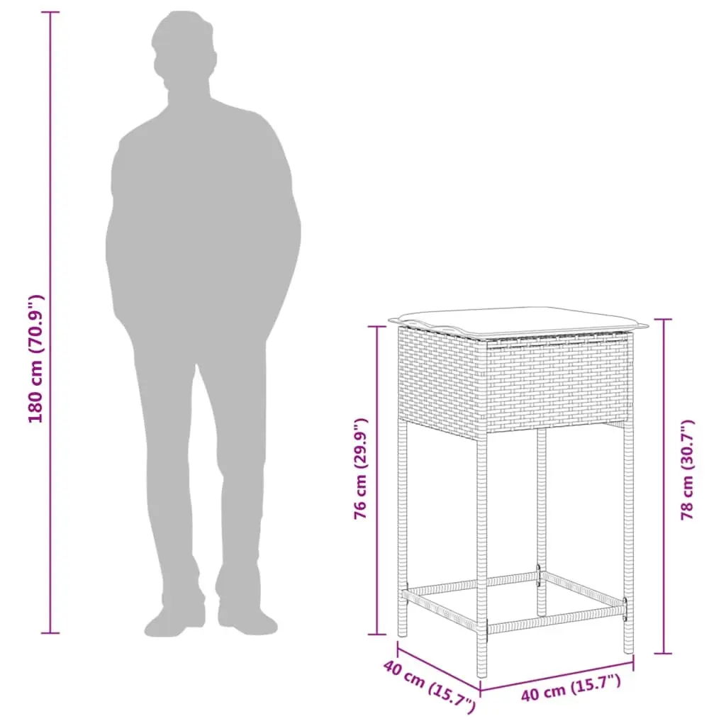 3-Piece Garden Bar Set for Outdoor Enjoyment