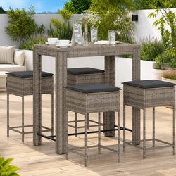 5-Piece Grey Garden Bar Set for Your Patio