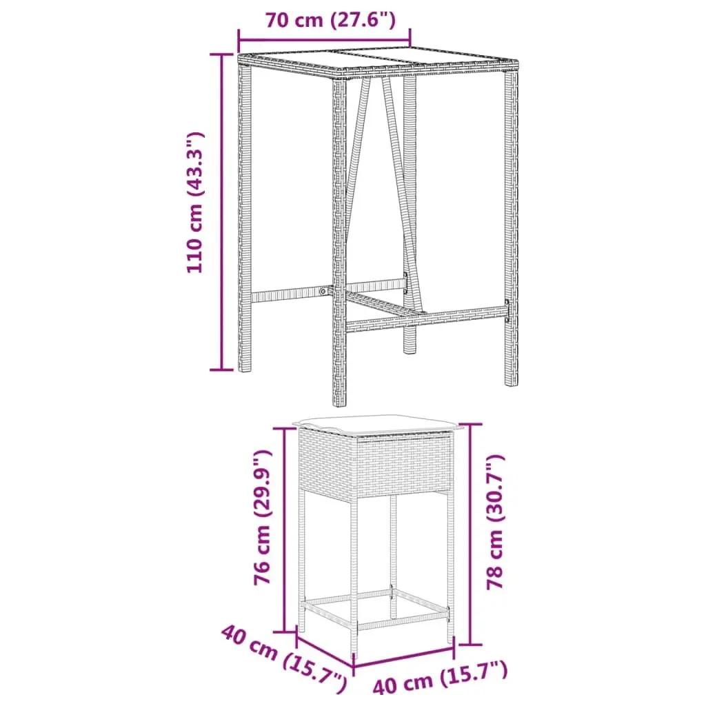 5-Piece Garden Bar Set for Outdoor Spaces