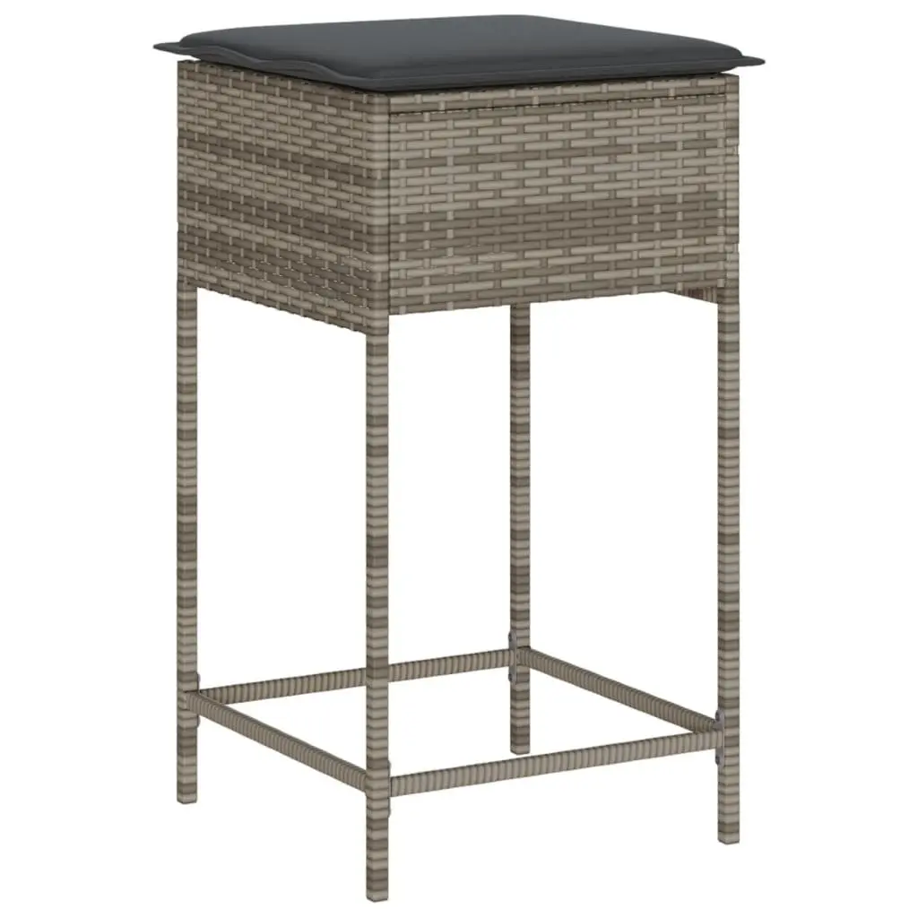 3-Piece Outdoor Garden Bar Set in Grey