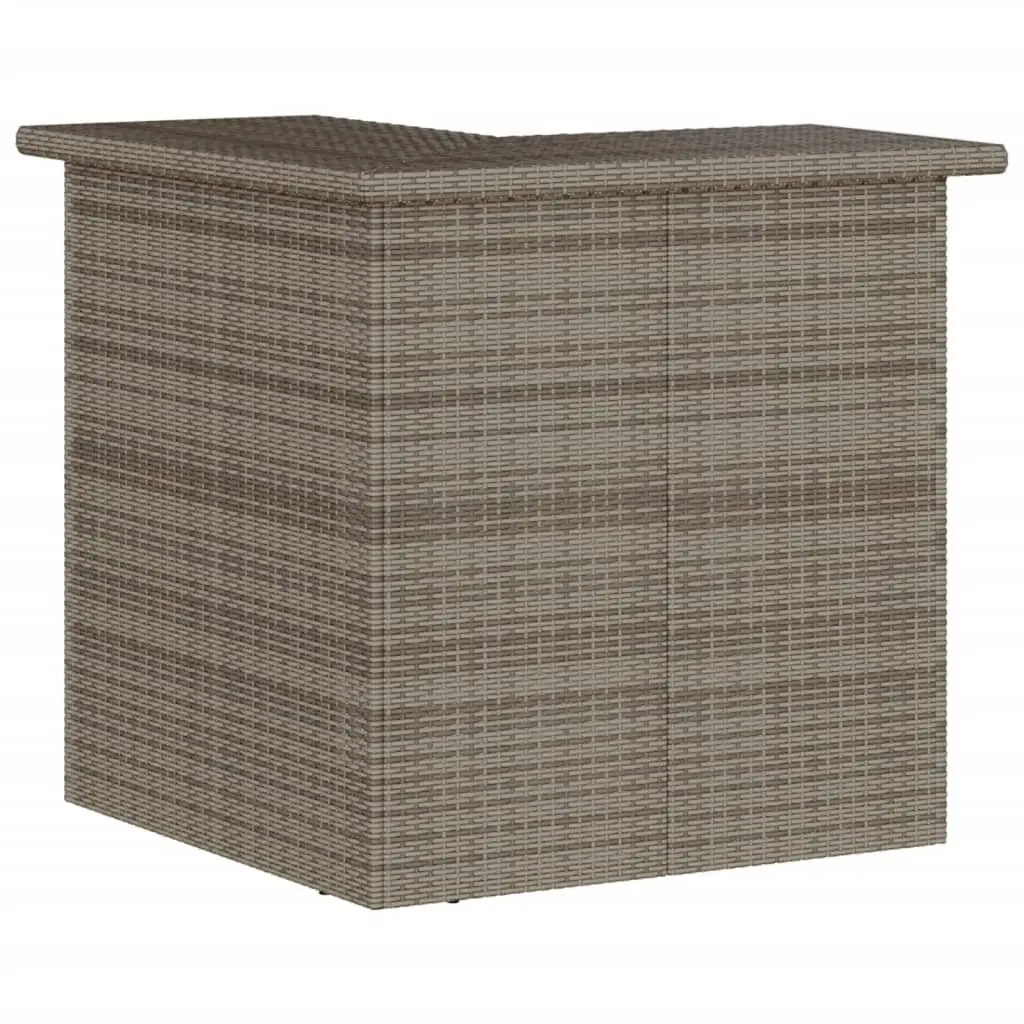 Garden Bar Set Grey 3 Piece Outdoor Furniture Rattan Stools with Cushions