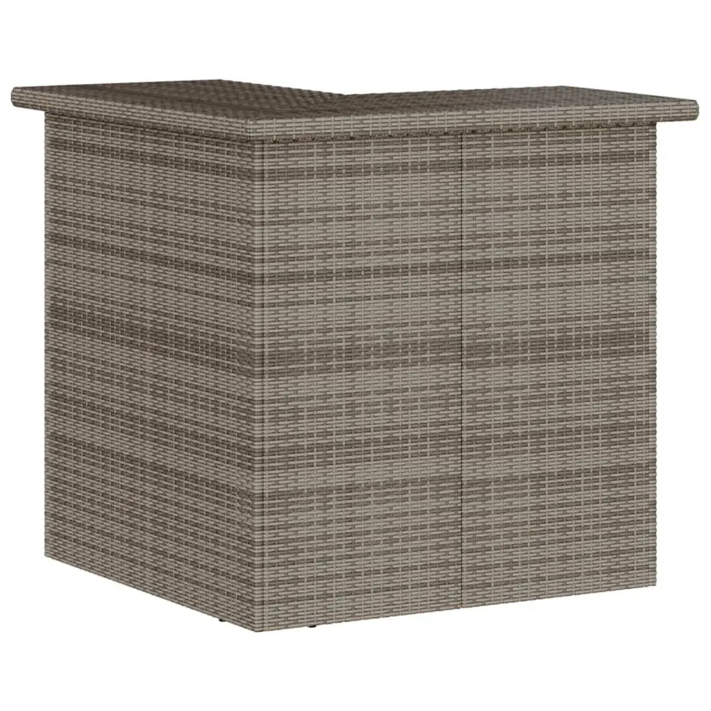 5 Piece Garden Bar Set Grey Rattan Outdoor Patio Furniture with Cushions