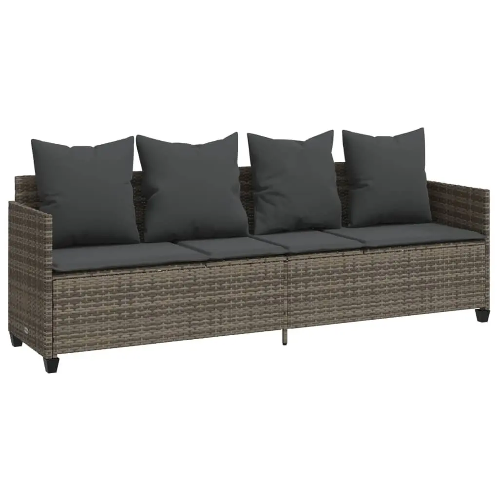 5 Piece Grey Outdoor Sofa Set with Cushions