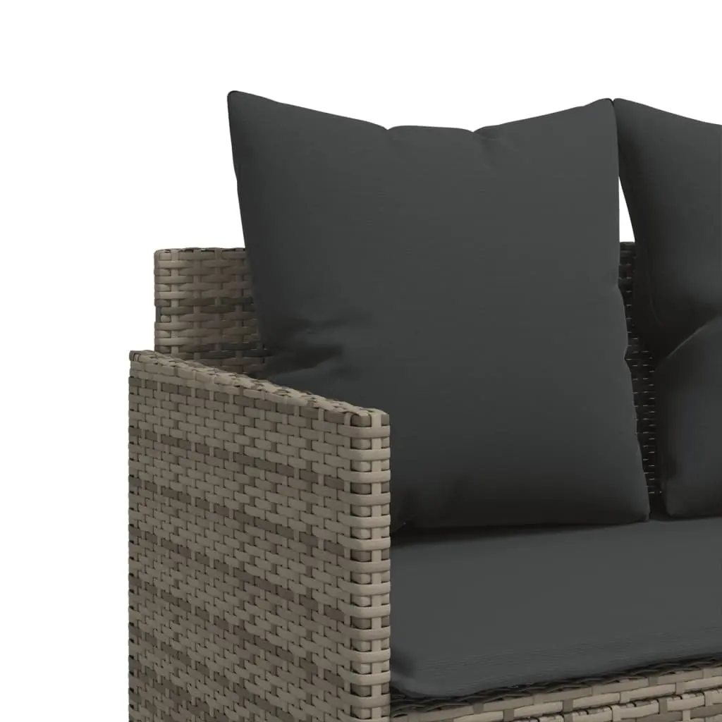 5 Piece Grey Outdoor Sofa Set with Cushions