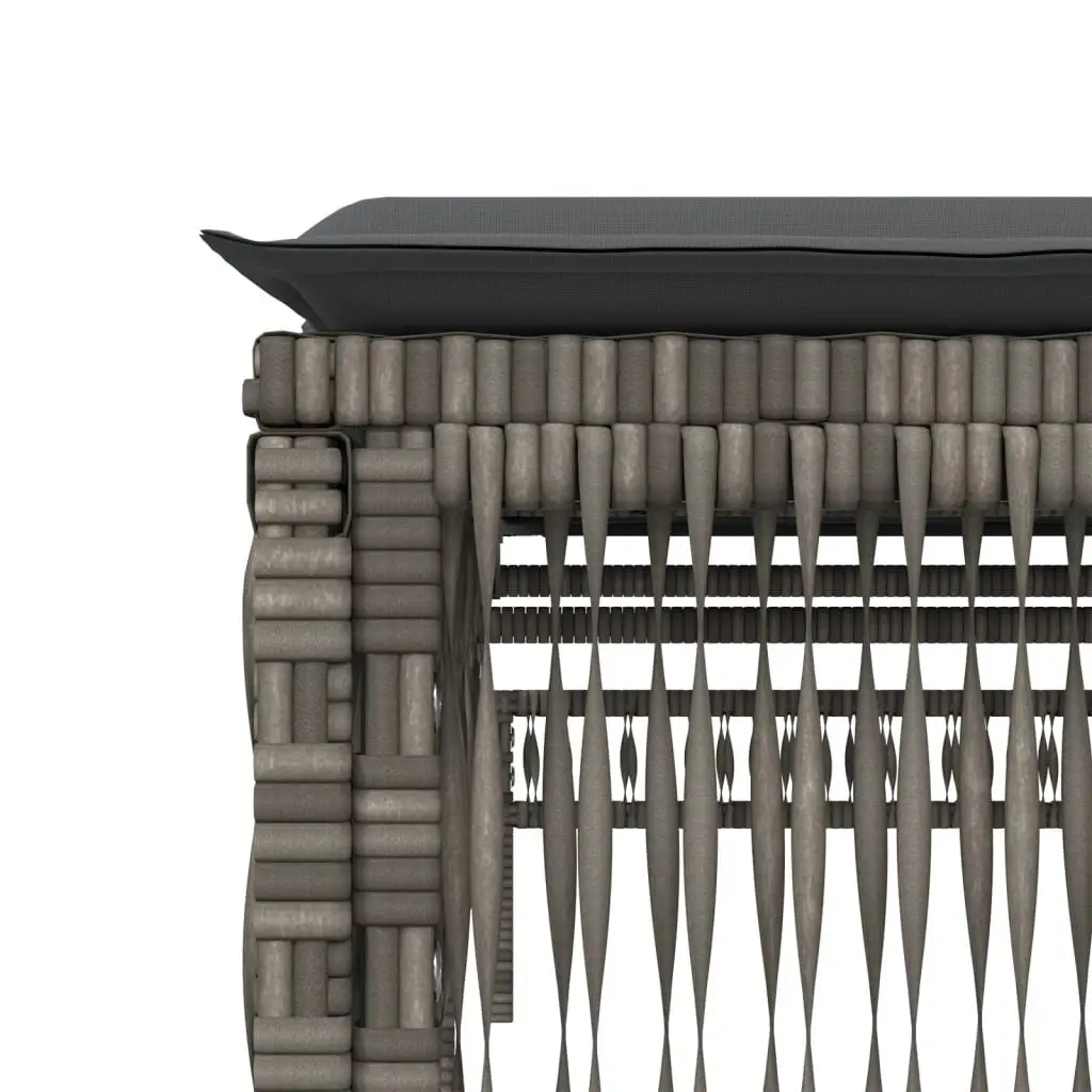 Sun Loungers Grey 2 Piece Outdoor Garden Reclining Chairs Adjustable Backrest Padded Cushions