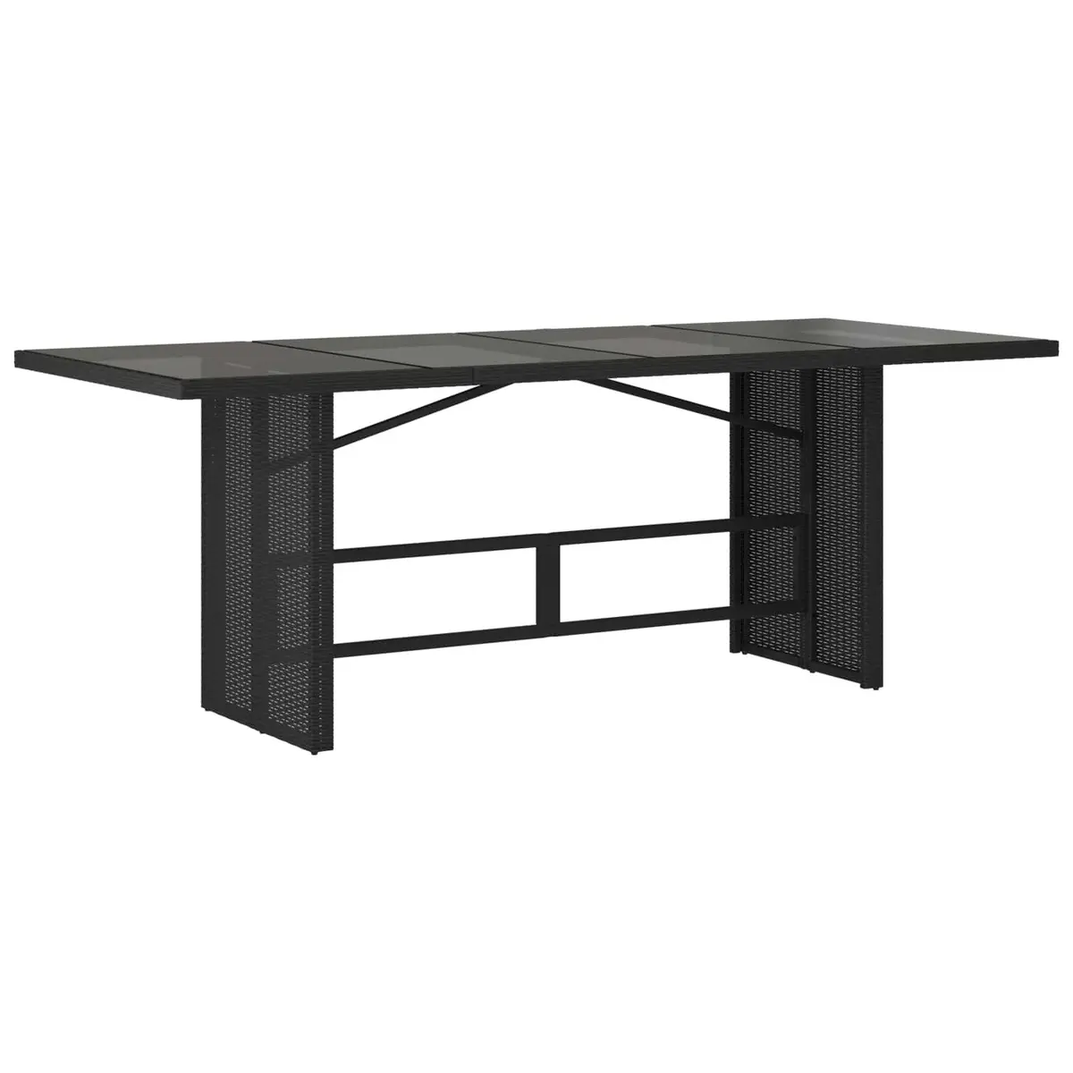 Garden Dining Set 7 Piece Outdoor Furniture Poly Rattan Black with Cushion