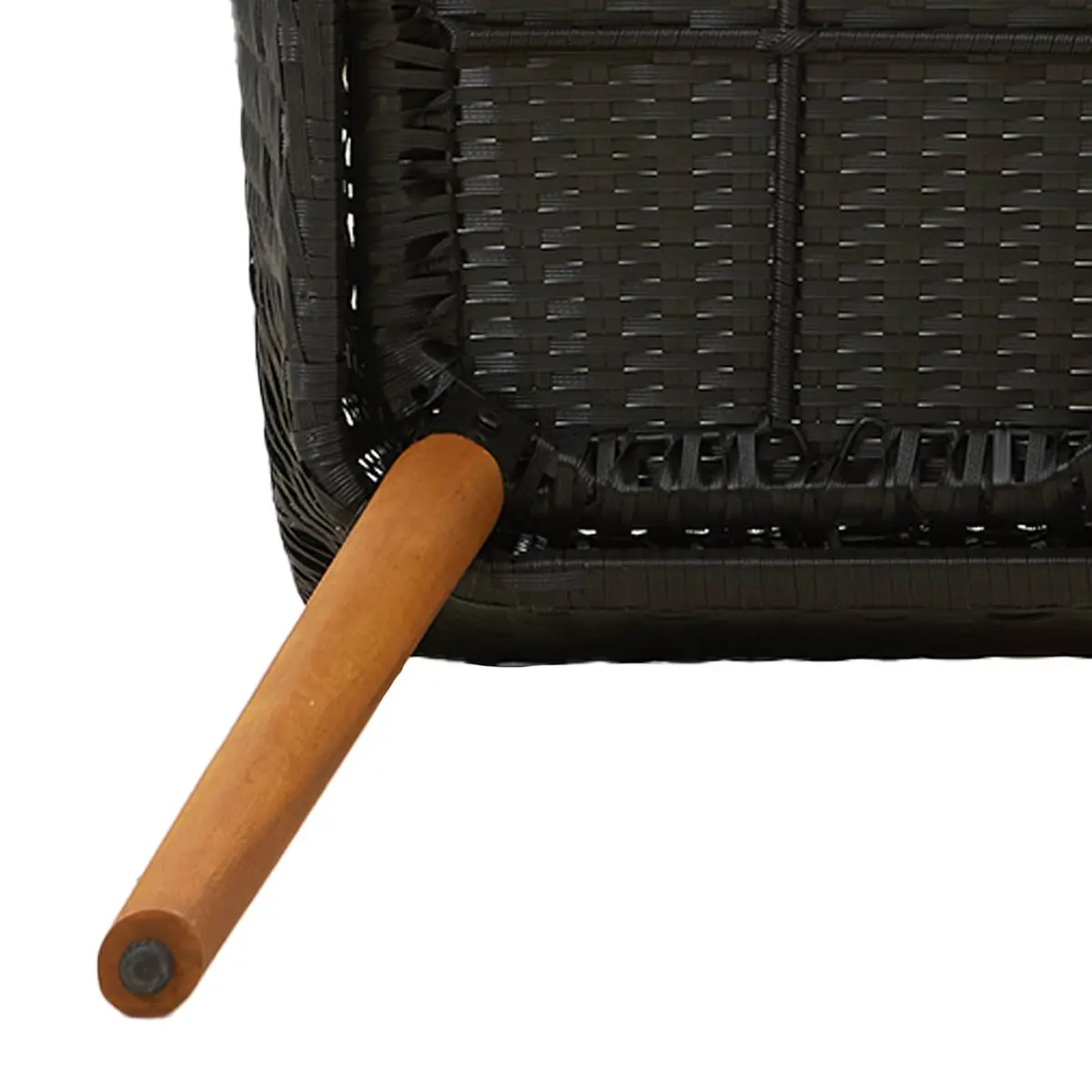 Garden Dining Set 7 Piece Outdoor Furniture Poly Rattan Black with Cushion