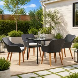 Compact 5 Piece Dining Set for Garden Spaces