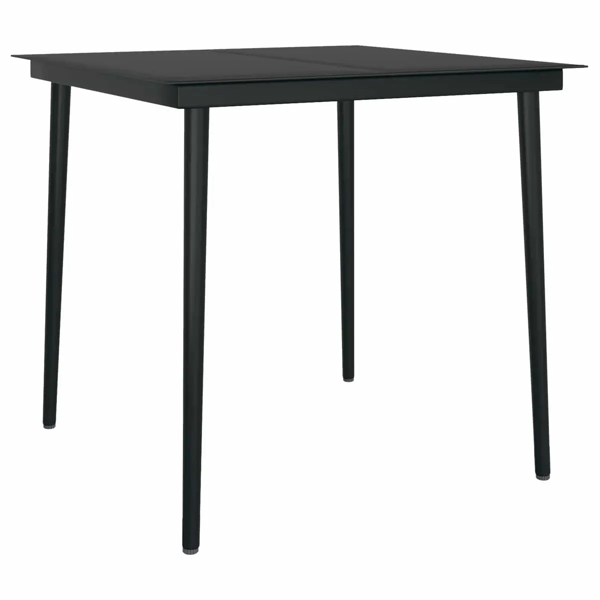 Garden Dining Set Black 5 Piece Poly Rattan Patio Table Chairs with Cushions