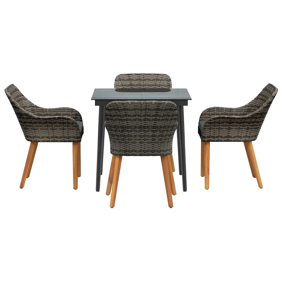 Garden Dining Set 5 Piece Outdoor Furniture Patio Table Chairs with Cushions