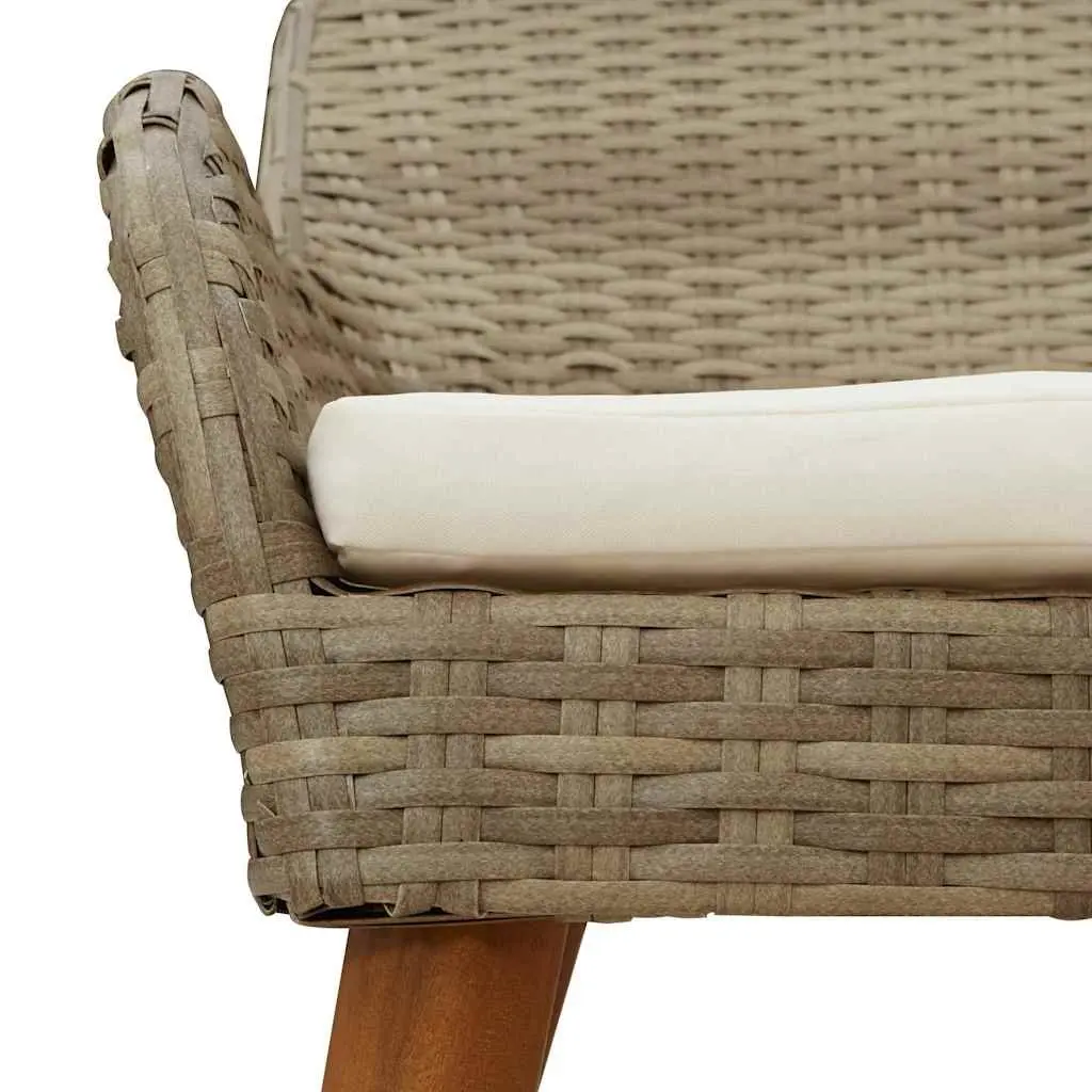Outdoor Dining Set 5 Piece Garden Furniture with Cushions Patio Beige Rattan