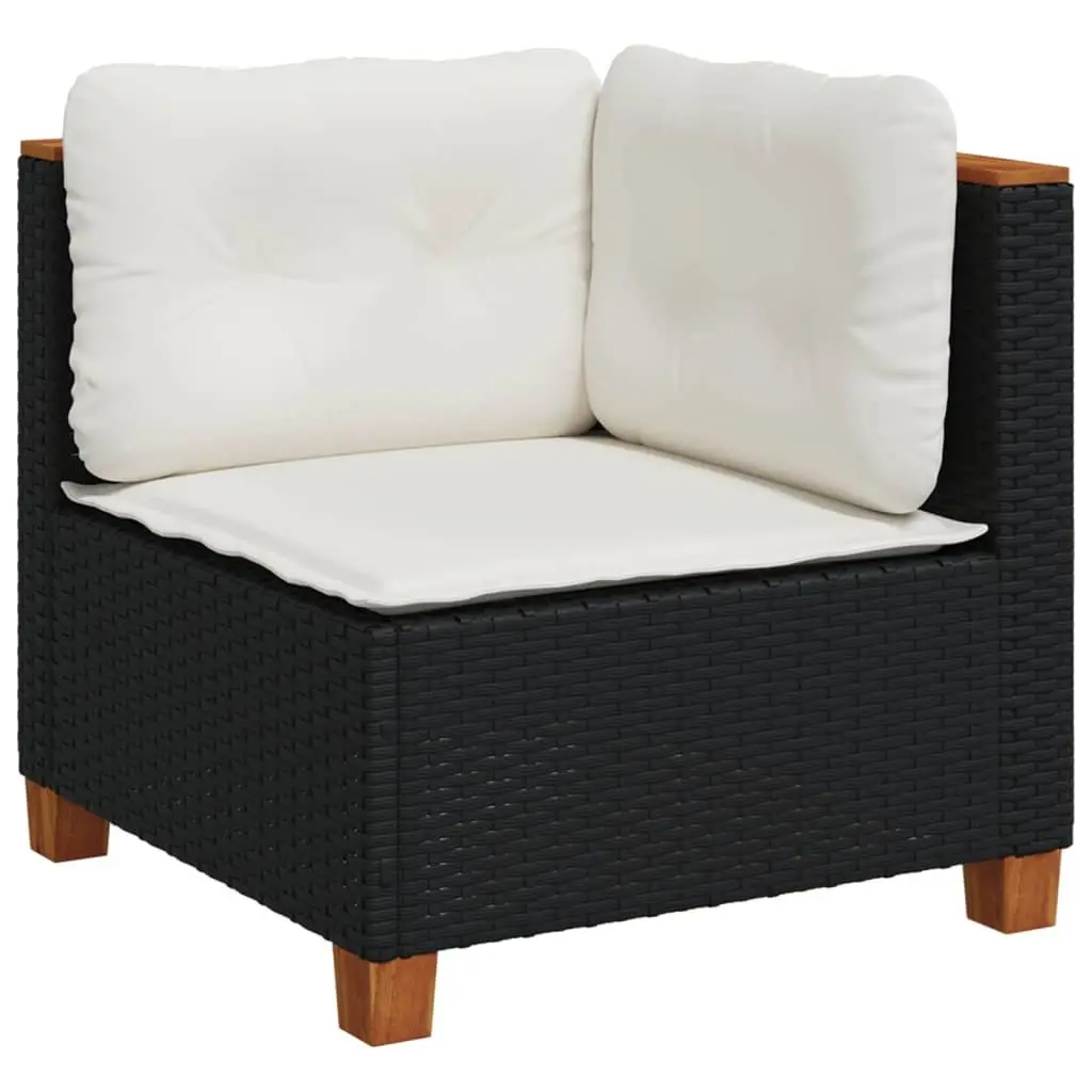 Garden Sofa Set 5 Piece Outdoor Furniture Poly Rattan Black Patio Seating with