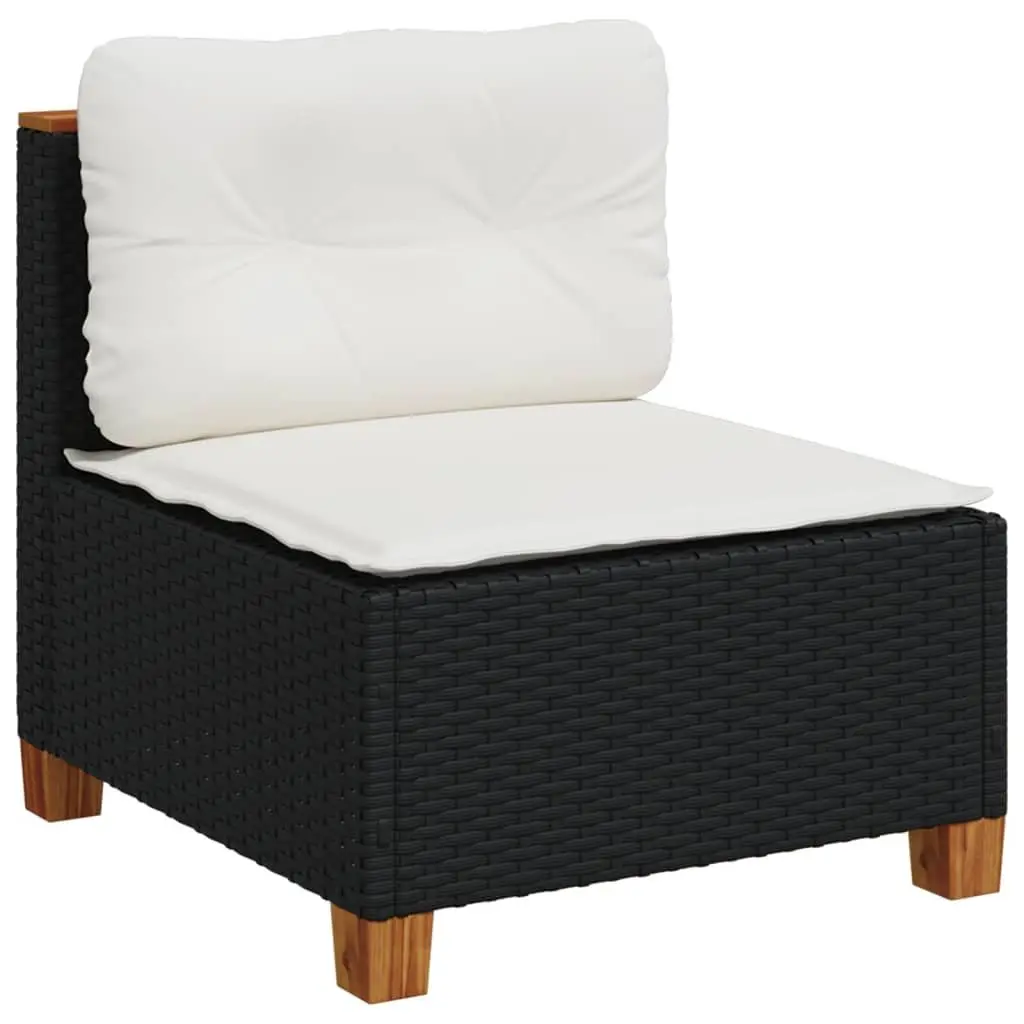 Garden Sofa Set 5 Piece Outdoor Furniture Poly Rattan Black Patio Seating with