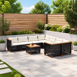 Concise and Comfortable: 9-Piece Outdoor Sofa Set