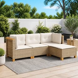 Beige Rattan Garden Sofa Set: Stylish and Comfortable