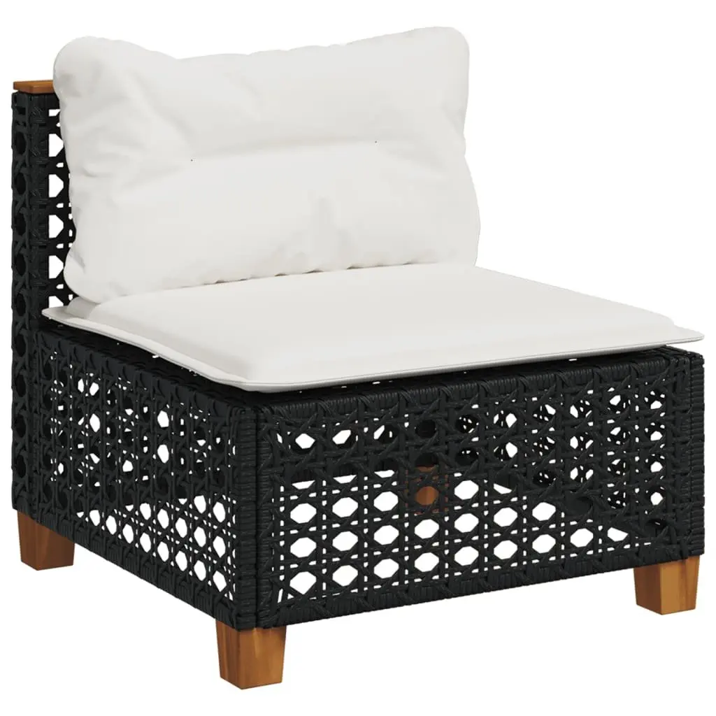 Black Garden Sofa Set with Cushions