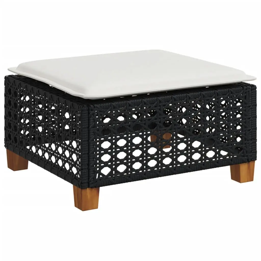Black Garden Sofa Set with Cushions
