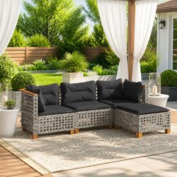 Compact and Stylish 4 Piece Outdoor Sofa Set