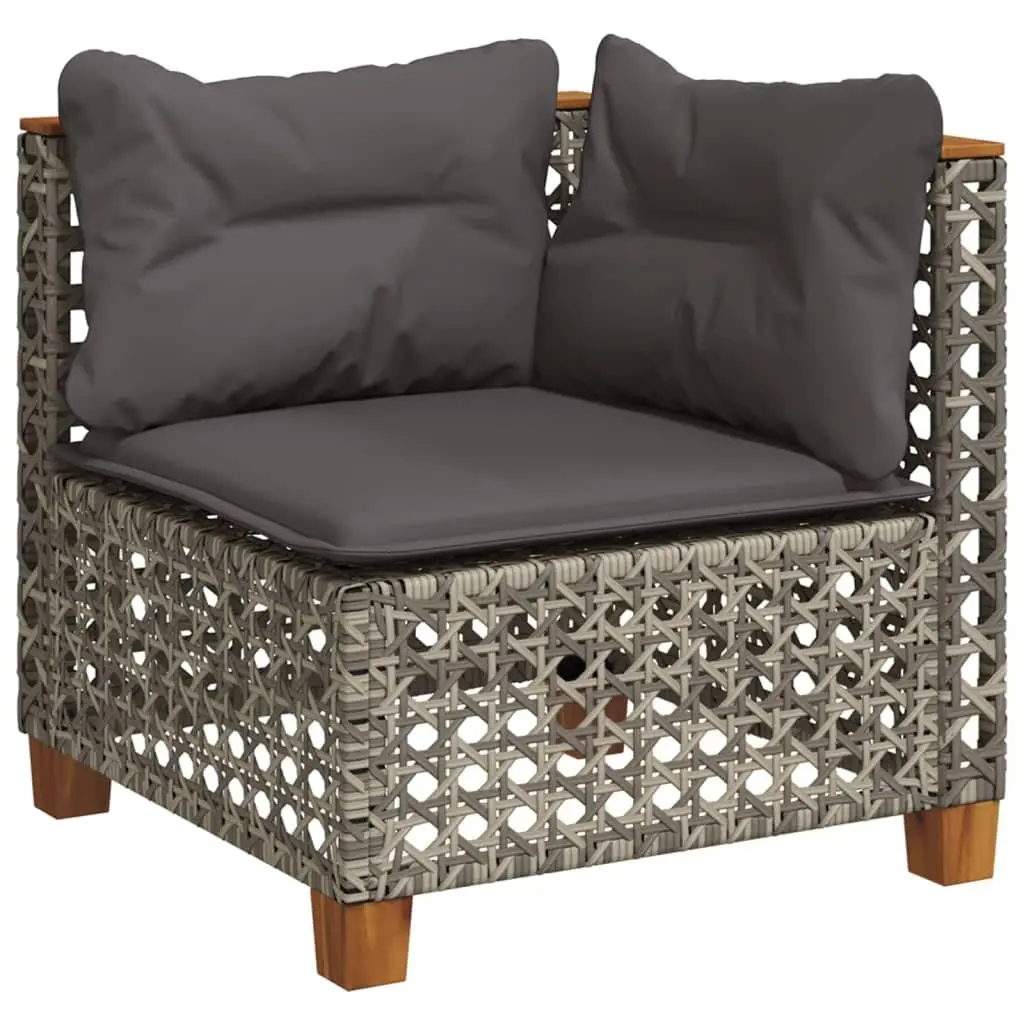 4 Piece Garden Sofa Set Outdoor Patio Furniture with Cushions Grey Rattan