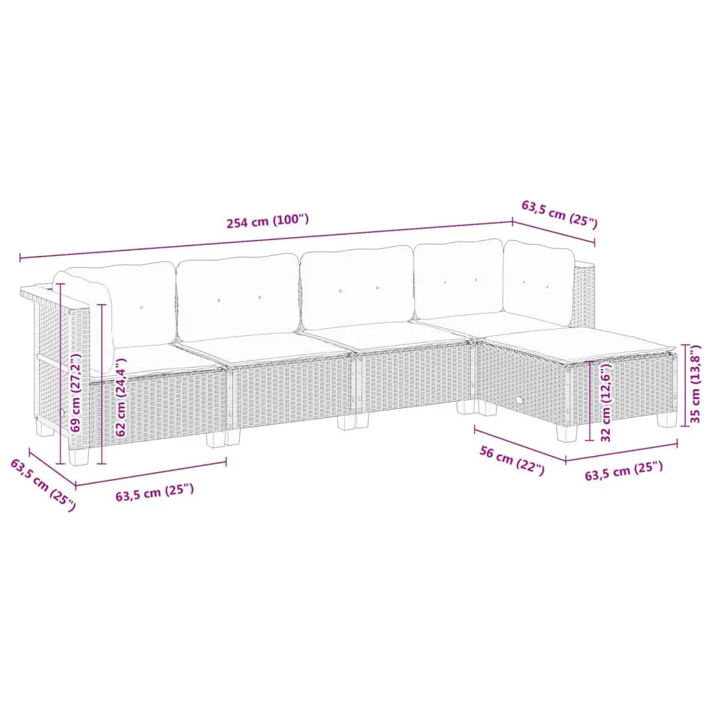5-Piece Outdoor Sofa Set