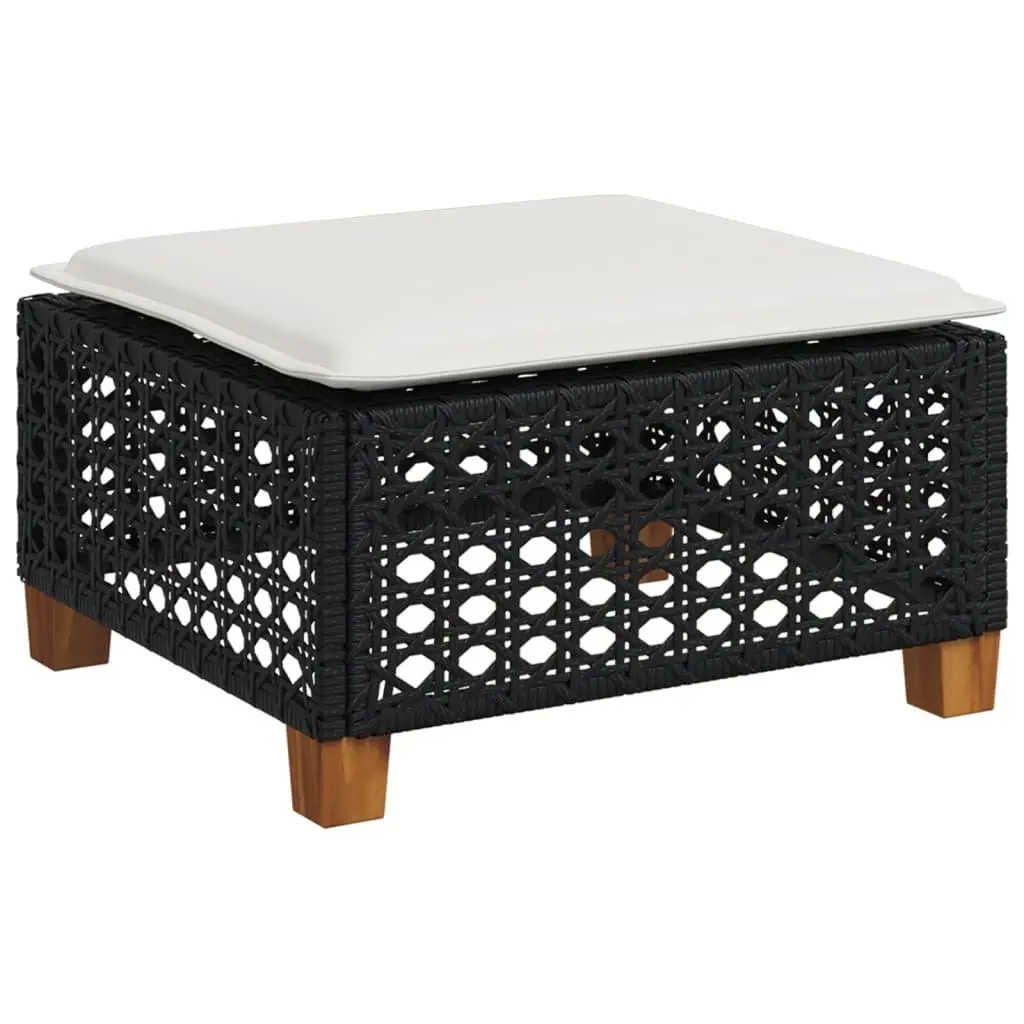 Garden Sofa Set Black 5 Piece Modular Outdoor Furniture with Cushions