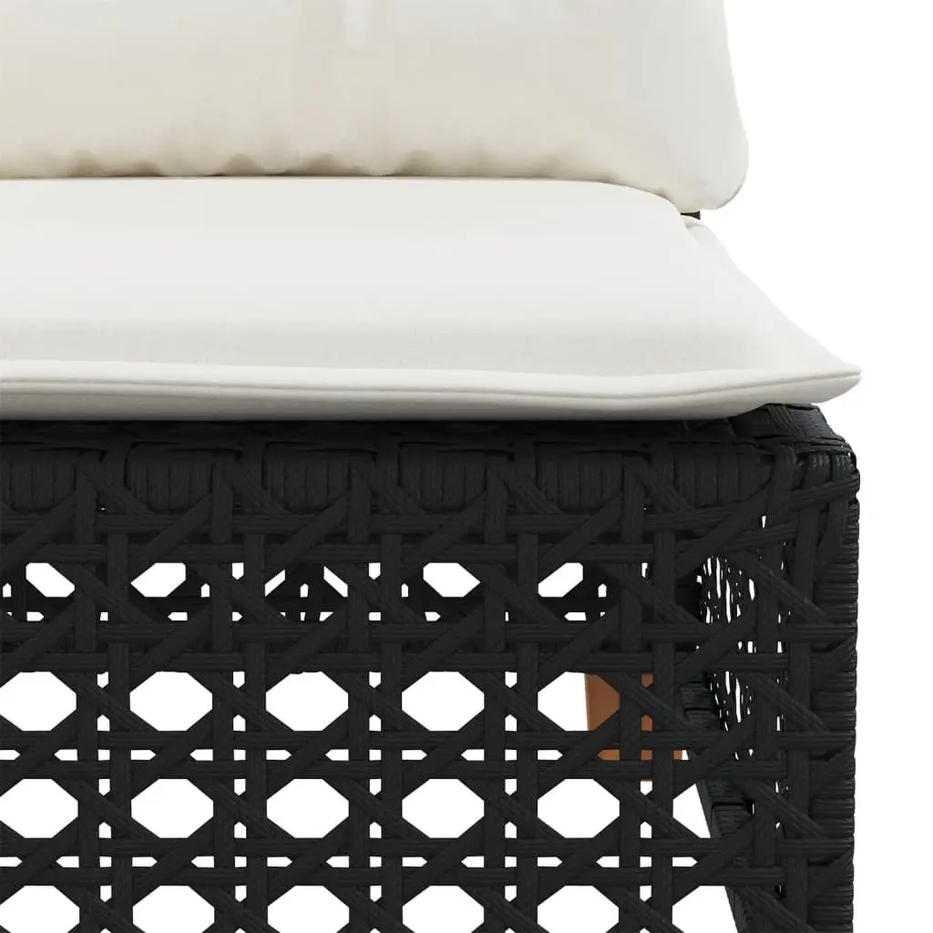 Garden Sofa Set Black 5 Piece Modular Outdoor Furniture with Cushions