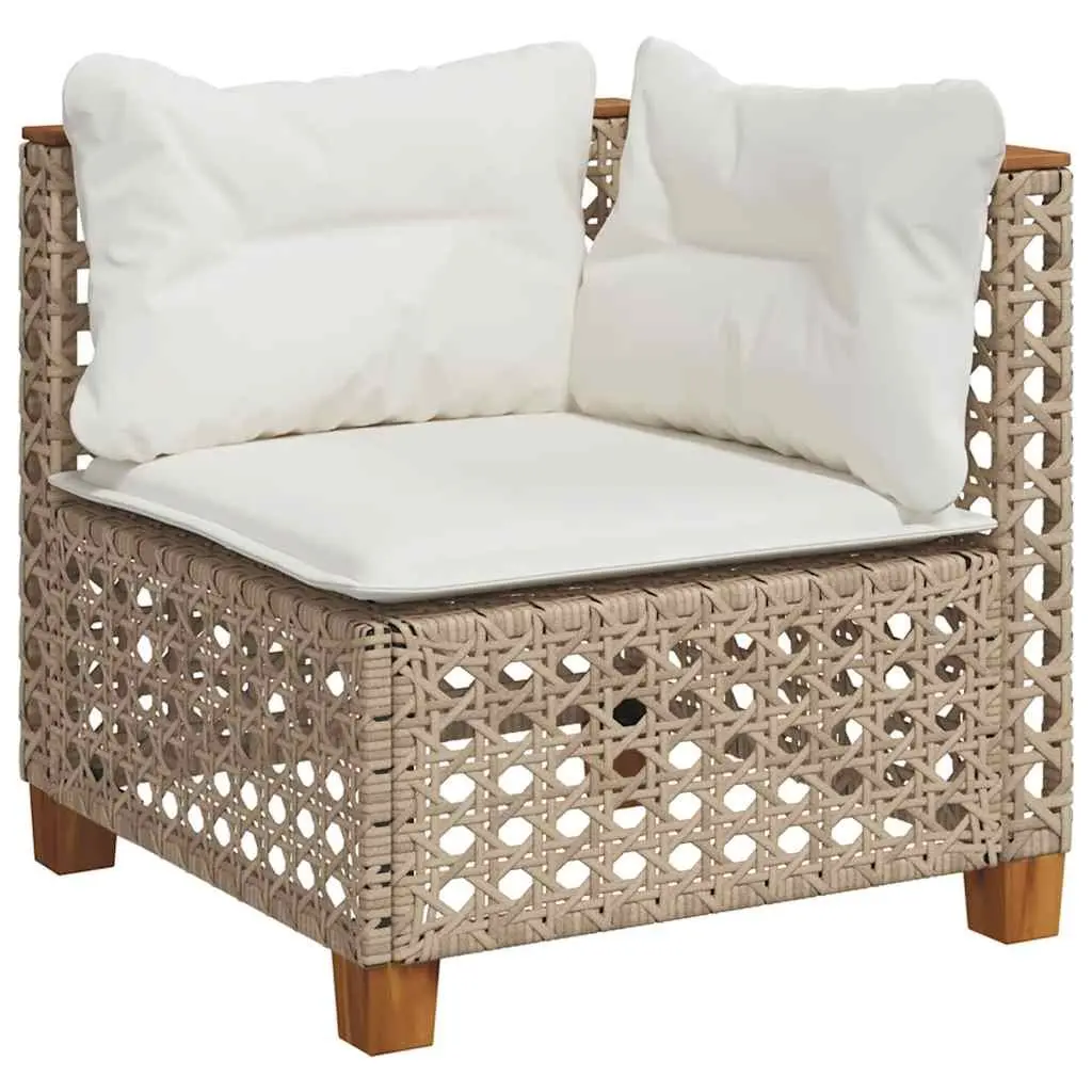 Outdoor Garden Sofa Set 5 Piece Modular Patio Furniture with Cushions Beige