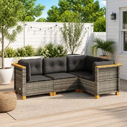 Compact and Stylish 4 Piece Garden Sofa Set in Grey