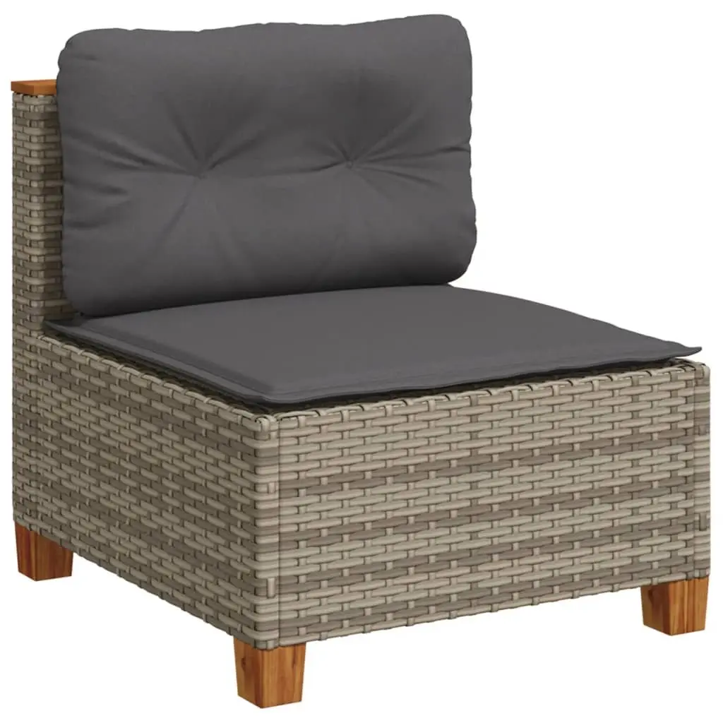 5 Piece Garden Sofa Set Grey Modular Outdoor Patio Furniture with Cushions