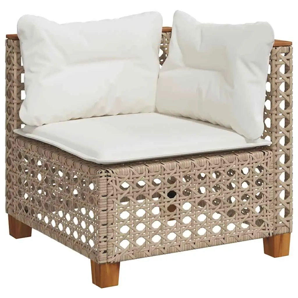Outdoor Garden Sofa Set 5 Piece Patio Furniture with Cushions Beige Rattan