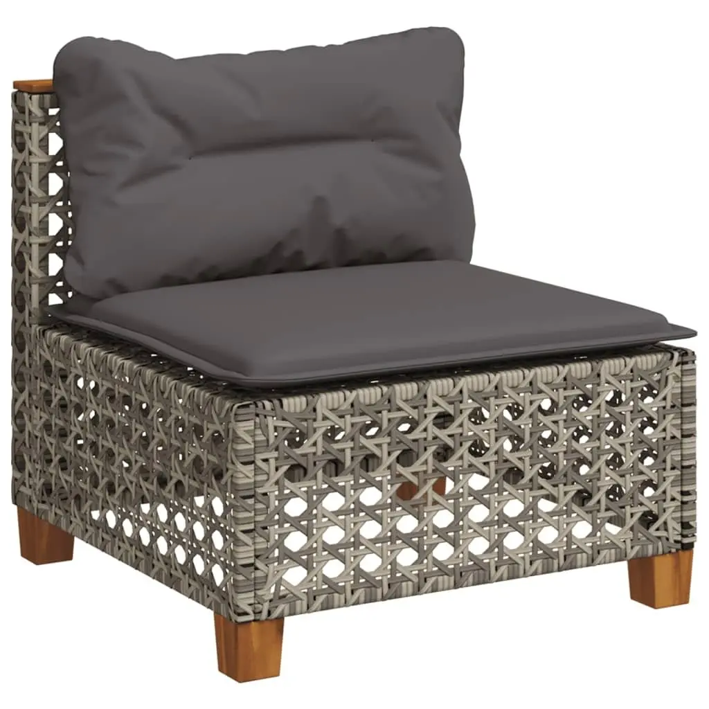 Garden Sofa Set Grey 5 Piece Modular Outdoor Furniture with Cushions