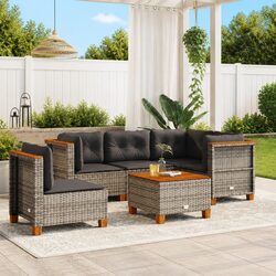 Concise 6-Piece Garden Sofa Set with Modular Design