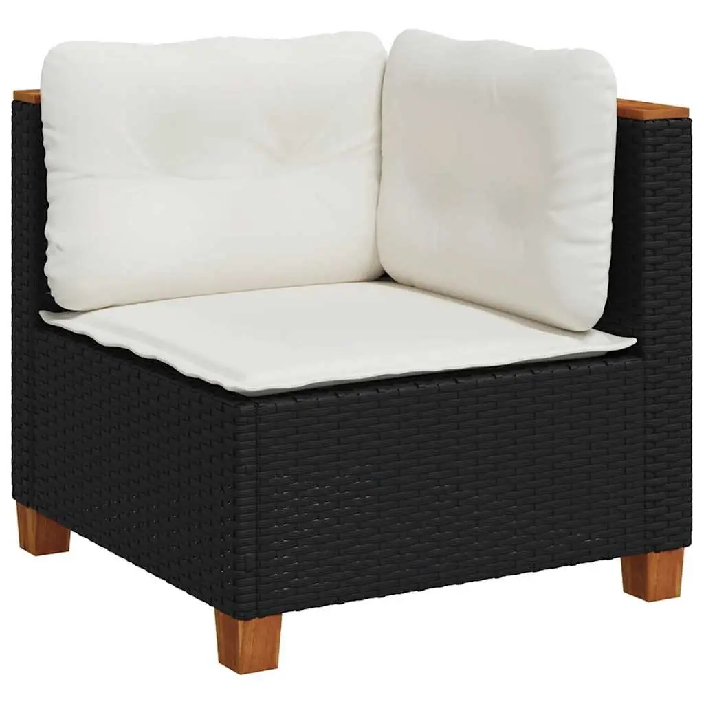 Garden Sofa Set 6 Piece Outdoor Furniture Patio Black Poly Rattan Modular