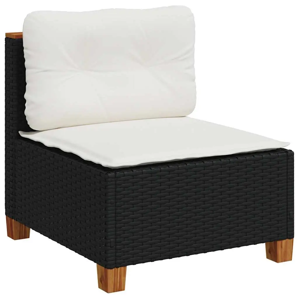 Garden Sofa Set 6 Piece Outdoor Furniture Patio Black Poly Rattan Modular