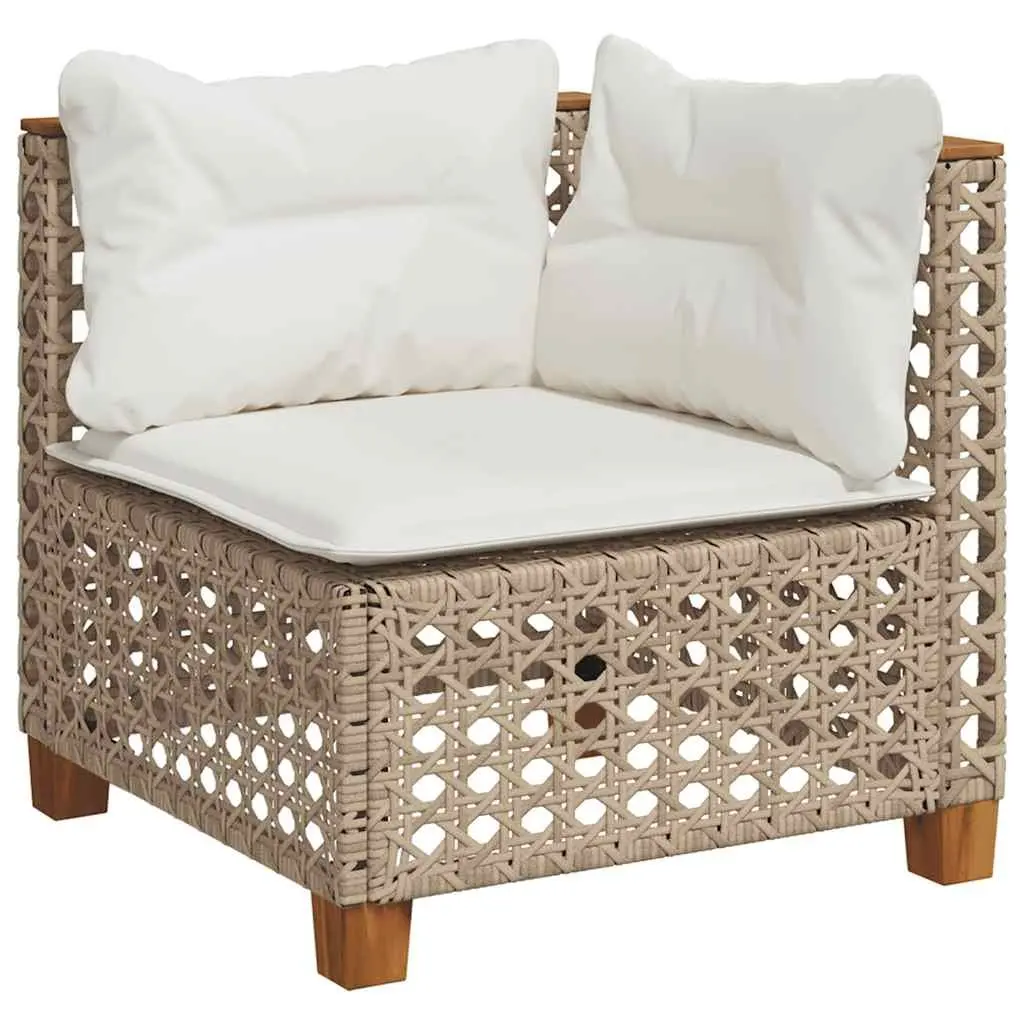 Outdoor Garden Sofa Set 6 Piece Patio Furniture Modular Beige with Cushions