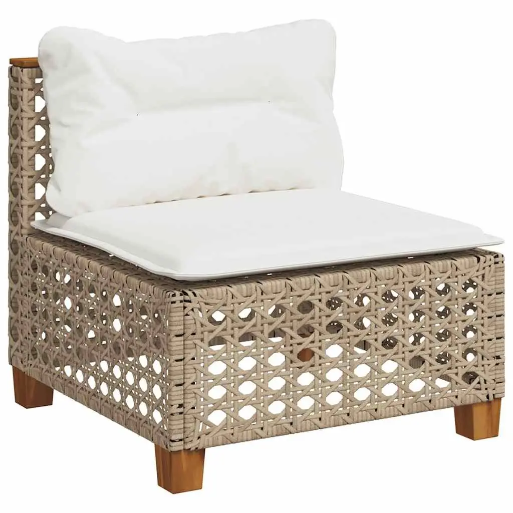 Outdoor Garden Sofa Set 6 Piece Patio Furniture Modular Beige with Cushions