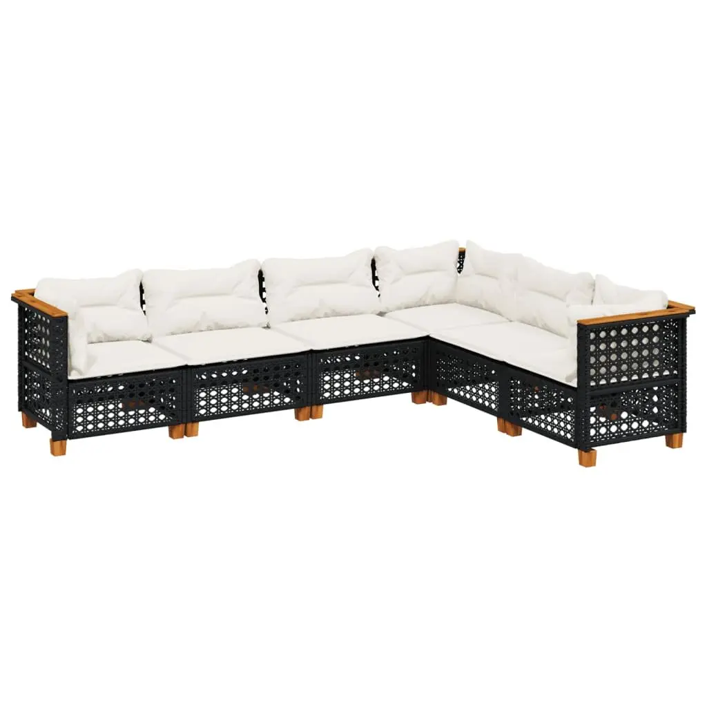 Black Garden Sofa Set 6 Piece