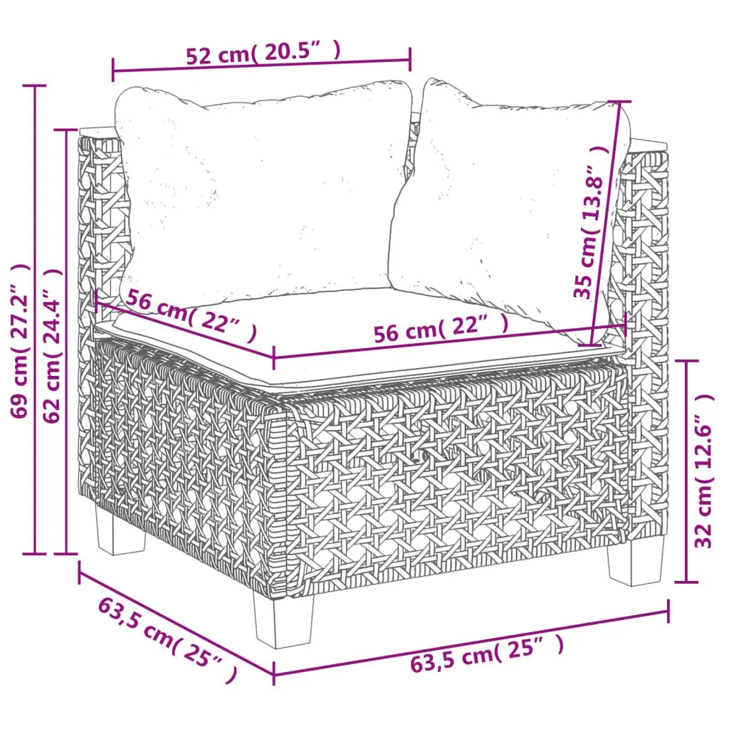 Black Garden Sofa Set 6 Piece