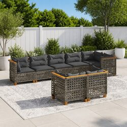Concise 8 Piece Outdoor Sofa Set with Cushions