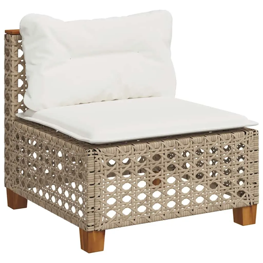 Garden Sofa Set Beige 8 Piece Outdoor Furniture Patio Seating with Cushions